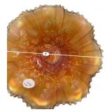 Marigold Carnival Glass Good Luck Bowl