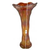 Marigold Carnival Glass Tree Trunk Vase