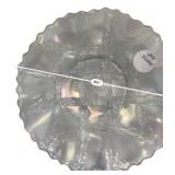White Iridescent Carnival Glass Bowl