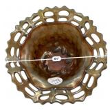 Carnival Glass Open Edge Basket Bowl