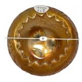 Marigold Carnival Glass Footed Bowl