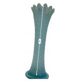 Blue Opalescent Glass Tree Trunk Vase