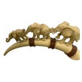 Elephant Resin Tusk Sculpture 14'w