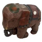 12' Wood Carved Elephant