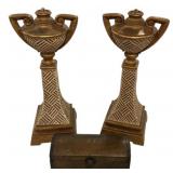 Candle Holders 19'h and Trinket Box