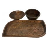 Vintage, hand-carved wooden decorative pieces