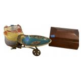 Cigar Box, Jerusalem, and Art Glass Purse