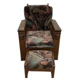 Mission Style Chair and Ottoman