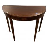 George III style mahogany demi-lune console table