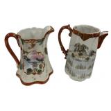 Japanese Kutani Porcelain Pitchers Pair