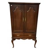 Late 20th Century Cherry Queen Anne TV Cabinet 64'
