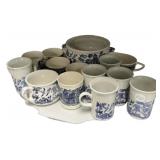 Blue Willow Tureen and Cups