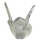 9' Lalique Art Glass Sylvie Double Entwined Birds