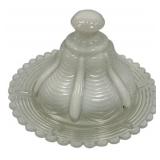Opalescent Glass Covered Butter Dish
