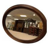 35' Wood Oval Wall Mirror