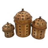 Wood canisters or storage boxes