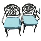 Pair of Tuscany Garden cast aluminum Arm Chairs