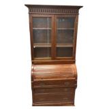 Victorian cylinder roll-top secretary Bookcase Des
