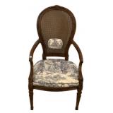 French Louis XVI style cane-back armchair