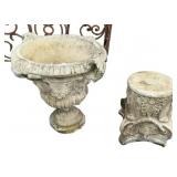Concrete Urn and Pedestal