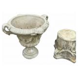 Concrete Urn and Pedestal
