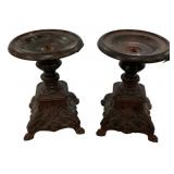8' Pair of Neoclassical Metal Candle Holders