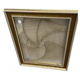 Framed string art geometric composition