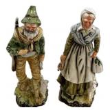 11' Ceramic Old Man and Woman