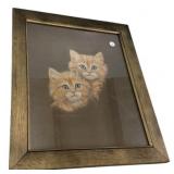 24'h., 20'w Signed Kitten Artwork