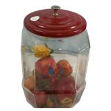 Lance glass store counter jar 11'
