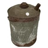 Galvanized metal gas or kerosene fuel can