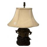 Antique Asian dragon bronze censer lamp  21'h