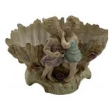 8'h Japan bisque porcelain jardiniere centerpiece