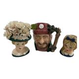 Lumberjack and Lady Head Vases