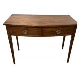 Georgian Mahogany bow front console table 34'h.,