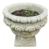 Gray Old World Scroll Outdoor Concrete Garden Urn