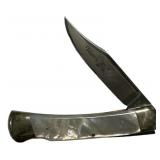 Fightn Rooster Stainless Mother of Pearl Folding K