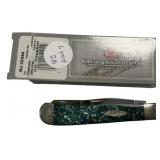 Case 10254 SS GRN SPKL Trapper Folding Knife