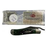 Case 61953LC SS Bur Grn Russlock Folding Knife