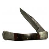 Unmarked Damascus Blade Folding Knife