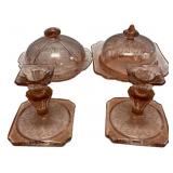 Pink Depression Glass Collection 8 Pcs