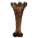 Carnival Glass Tree Trunk Swung Vase
