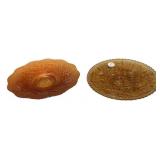 Pair of Marigold Carnival Glass Dishes