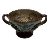 Carnival Glass Two-Handled Sugar Bowl