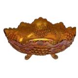 Marigold Carnival Glass Grape Bowl