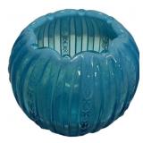 Blue Opaline Glass Rose Bowl Ribbed