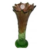 Carnival Glass Tree Trunk Swung Vase