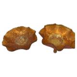 Pair Marigold Carnival Glass Bowls
