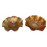 Pair Marigold Carnival Glass Bowls