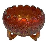 Carnival Glass Footed Rose Bowl